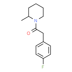 ChemSpider 2D Image | 2-(4-Fluorophenyl)-1-(2-methyl-1-piperidinyl)ethanone | C14H18FNO