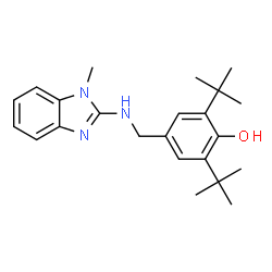 ChemSpider 2D Image | 4-{[(1-Methyl-1H-benzimidazol-2-yl)amino]methyl}-2,6-bis(2-methyl-2-propanyl)phenol | C23H31N3O