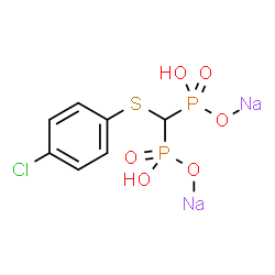 ChemSpider 2D Image | Disodium {[(4-chlorophenyl)sulfanyl]methylene}bis[hydrogen (phosphonate)] | C7H7ClNa2O6P2S