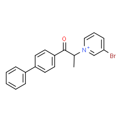 ChemSpider 2D Image | 1-[1-(4-Biphenylyl)-1-oxo-2-propanyl]-3-bromopyridinium | C20H17BrNO