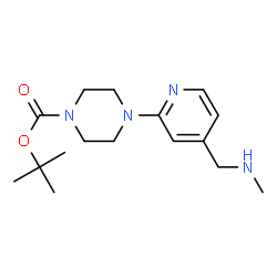 ChemSpider 2D Image | tert-butyl 4-{4-[(MethylaMino)Methyl]pyrid-2-yl}piperazine-1-carboxylate | C16H26N4O2