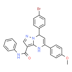 ChemSpider 2D Image | 7-(4-Bromophenyl)-5-(4-methoxyphenyl)-N-phenyl-4,7-dihydropyrazolo[1,5-a]pyrimidine-3-carboxamide | C26H21BrN4O2