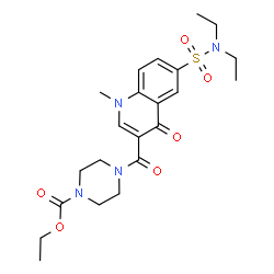 ChemSpider 2D Image | Ethyl 4-{[6-(diethylsulfamoyl)-1-methyl-4-oxo-1,4-dihydro-3-quinolinyl]carbonyl}-1-piperazinecarboxylate | C22H30N4O6S