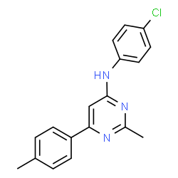 ChemSpider 2D Image | N-(4-Chlorophenyl)-2-methyl-6-(4-methylphenyl)-4-pyrimidinamine | C18H16ClN3