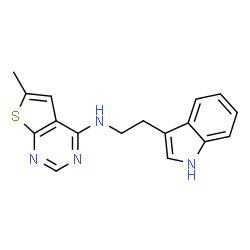 ChemSpider 2D Image | N-[2-(1H-Indol-3-yl)ethyl]-6-methylthieno[2,3-d]pyrimidin-4-amine | C17H16N4S