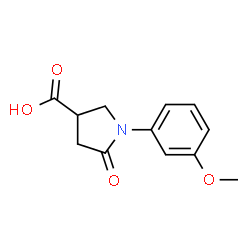 ChemSpider 2D Image | 1-(3-Methoxyphenyl)-5-oxo-3-pyrrolidinecarboxylic acid | C12H13NO4