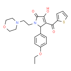 ChemSpider 2D Image | 5-(4-Ethoxyphenyl)-3-hydroxy-1-[2-(4-morpholinyl)ethyl]-4-(2-thienylcarbonyl)-1,5-dihydro-2H-pyrrol-2-one | C23H26N2O5S