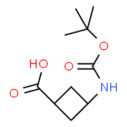 ChemSpider 2D Image | 3-(tert-Butoxycarbonylamino)cyclobutanecarboxylic acid | C10H17NO4