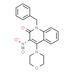 ChemSpider 2D Image | 1-Benzyl-4-morpholin-4-yl-3-nitro-1H-quinolin-2-one | C20H19N3O4