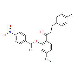 ChemSpider 2D Image | 5-Methoxy-2-[3-(4-methylphenyl)acryloyl]phenyl 4-nitrobenzoate | C24H19NO6