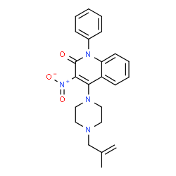 ChemSpider 2D Image | 4-[4-(2-Methyl-2-propen-1-yl)-1-piperazinyl]-3-nitro-1-phenyl-2(1H)-quinolinone | C23H24N4O3