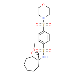 ChemSpider 2D Image | Methyl 1-({[4-(4-morpholinylsulfonyl)phenyl]sulfonyl}amino)cycloheptanecarboxylate | C19H28N2O7S2