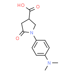 ChemSpider 2D Image | 1-(4-Dimethylamino-phenyl)-5-oxo-pyrrolidine-3-carboxylic acid | C13H16N2O3