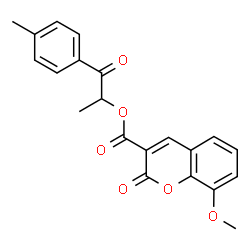 ChemSpider 2D Image | 1-(4-Methylphenyl)-1-oxo-2-propanyl 8-methoxy-2-oxo-2H-chromene-3-carboxylate | C21H18O6