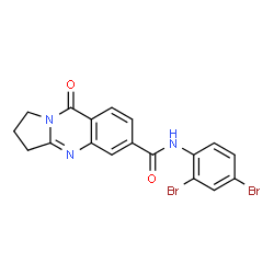 ChemSpider 2D Image | N-(2,4-Dibromophenyl)-9-oxo-1,2,3,9-tetrahydropyrrolo[2,1-b]quinazoline-6-carboxamide | C18H13Br2N3O2