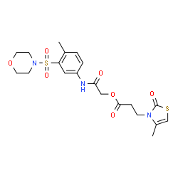 ChemSpider 2D Image | 2-{[4-Methyl-3-(4-morpholinylsulfonyl)phenyl]amino}-2-oxoethyl 3-(4-methyl-2-oxo-1,3-thiazol-3(2H)-yl)propanoate | C20H25N3O7S2