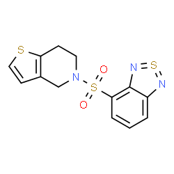 ChemSpider 2D Image | 5-(6,7-dihydro-4H-thieno[3,2-c]pyridin-5-ylsulfonyl)-8$l^{4}-thia-7,9-diazabicyclo[4.3.0]nona-1,3,5,7,8-pentaene | C13H11N3O2S3