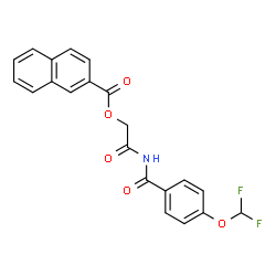 ChemSpider 2D Image | 2-{[4-(Difluoromethoxy)benzoyl]amino}-2-oxoethyl 2-naphthoate | C21H15F2NO5