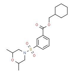 ChemSpider 2D Image | Cyclohexylmethyl 3-[(2,6-dimethyl-4-morpholinyl)sulfonyl]benzoate | C20H29NO5S