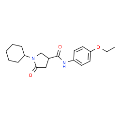 ChemSpider 2D Image | 1-Cyclohexyl-N-(4-ethoxyphenyl)-5-oxo-3-pyrrolidinecarboxamide | C19H26N2O3