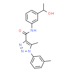 ChemSpider 2D Image | N-[3-(1-Hydroxyethyl)phenyl]-5-methyl-1-(3-methylphenyl)-1H-1,2,3-triazole-4-carboxamide | C19H20N4O2
