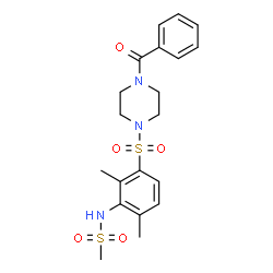 ChemSpider 2D Image | N-{3-[(4-Benzoyl-1-piperazinyl)sulfonyl]-2,6-dimethylphenyl}methanesulfonamide | C20H25N3O5S2