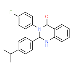 ChemSpider 2D Image | 3-(4-Fluorophenyl)-2-(4-isopropylphenyl)-2,3-dihydro-4(1H)-quinazolinone | C23H21FN2O