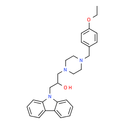 ChemSpider 2D Image | 1-(9H-Carbazol-9-yl)-3-[4-(4-ethoxybenzyl)-1-piperazinyl]-2-propanol | C28H33N3O2