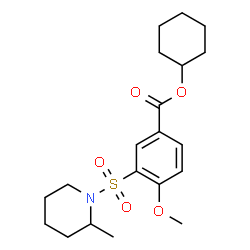 ChemSpider 2D Image | Cyclohexyl 4-methoxy-3-[(2-methyl-1-piperidinyl)sulfonyl]benzoate | C20H29NO5S