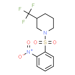 ChemSpider 2D Image | 1-(2-Nitro-benzenesulfonyl)-3-trifluoromethyl-piperidine | C12H13F3N2O4S