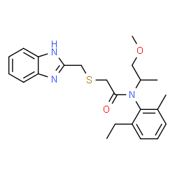 ChemSpider 2D Image | 2-[(1H-Benzimidazol-2-ylmethyl)sulfanyl]-N-(2-ethyl-6-methylphenyl)-N-(1-methoxy-2-propanyl)acetamide | C23H29N3O2S