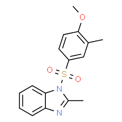 ChemSpider 2D Image | 1-[(4-Methoxy-3-methylphenyl)sulfonyl]-2-methyl-1H-benzimidazole | C16H16N2O3S