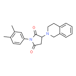 ChemSpider 2D Image | 3-(3,4-Dihydro-2(1H)-isoquinolinyl)-1-(3,4-dimethylphenyl)-2,5-pyrrolidinedione | C21H22N2O2