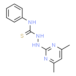 ChemSpider 2D Image | (2Z)-2-(4,6-Dimethyl-2(1H)-pyrimidinylidene)-N-phenylhydrazinecarbothioamide | C13H15N5S