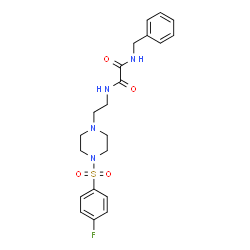 ChemSpider 2D Image | N-Benzyl-N'-(2-{4-[(4-fluorophenyl)sulfonyl]-1-piperazinyl}ethyl)ethanediamide | C21H25FN4O4S