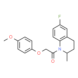 ChemSpider 2D Image | 1-(6-Fluoro-2-methyl-3,4-dihydro-1(2H)-quinolinyl)-2-(4-methoxyphenoxy)ethanone | C19H20FNO3
