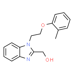 ChemSpider 2D Image | {1-[2-(2-Methylphenoxy)ethyl]-1H-benzimidazol-2-yl}methanol | C17H18N2O2