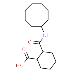ChemSpider 2D Image | 2-(Cyclooctylcarbamoyl)cyclohexanecarboxylic acid | C16H27NO3
