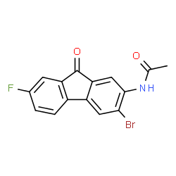 ChemSpider 2D Image | N-(3-bromo-7-fluoro-9-oxo-fluoren-2-yl)acetamide | C15H9BrFNO2