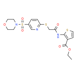 ChemSpider 2D Image | Ethyl 2-[({[5-(4-morpholinylsulfonyl)-2-pyridinyl]sulfanyl}acetyl)amino]-3-thiophenecarboxylate | C18H21N3O6S3
