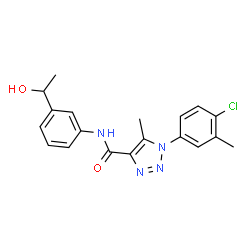 ChemSpider 2D Image | 1-(4-Chloro-3-methylphenyl)-N-[3-(1-hydroxyethyl)phenyl]-5-methyl-1H-1,2,3-triazole-4-carboxamide | C19H19ClN4O2