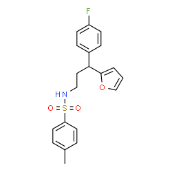ChemSpider 2D Image | N-[3-(4-Fluorophenyl)-3-(2-furyl)propyl]-4-methylbenzenesulfonamide | C20H20FNO3S