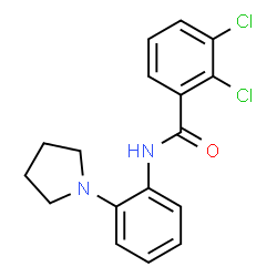 ChemSpider 2D Image | 2,3-Dichloro-N-[2-(1-pyrrolidinyl)phenyl]benzamide | C17H16Cl2N2O
