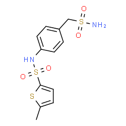 ChemSpider 2D Image | 5-Methyl-N-[4-(sulfamoylmethyl)phenyl]-2-thiophenesulfonamide | C12H14N2O4S3