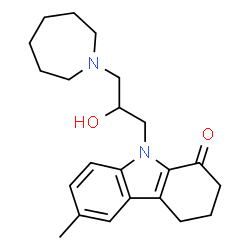 ChemSpider 2D Image | 9-(3-Azepan-1-yl-2-hydroxy-propyl)-6-methyl-2,3,4,9-tetrahydro-carbazol-1-one | C22H30N2O2