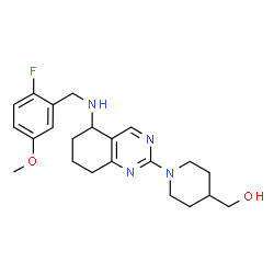 ChemSpider 2D Image | (1-{5-[(2-Fluoro-5-methoxybenzyl)amino]-5,6,7,8-tetrahydro-2-quinazolinyl}-4-piperidinyl)methanol | C22H29FN4O2