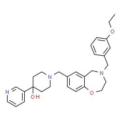 ChemSpider 2D Image | 1-{[4-(3-Ethoxybenzyl)-2,3,4,5-tetrahydro-1,4-benzoxazepin-7-yl]methyl}-4-(3-pyridinyl)-4-piperidinol | C29H35N3O3