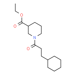 ChemSpider 2D Image | Ethyl 1-(3-cyclohexylpropanoyl)-3-piperidinecarboxylate | C17H29NO3