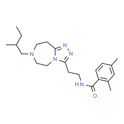 ChemSpider 2D Image | 2,4-Dimethyl-N-{2-[7-(2-methylbutyl)-6,7,8,9-tetrahydro-5H-[1,2,4]triazolo[4,3-d][1,4]diazepin-3-yl]ethyl}benzamide | C22H33N5O
