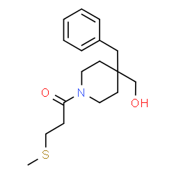 ChemSpider 2D Image | 1-[4-Benzyl-4-(hydroxymethyl)-1-piperidinyl]-3-(methylsulfanyl)-1-propanone | C17H25NO2S